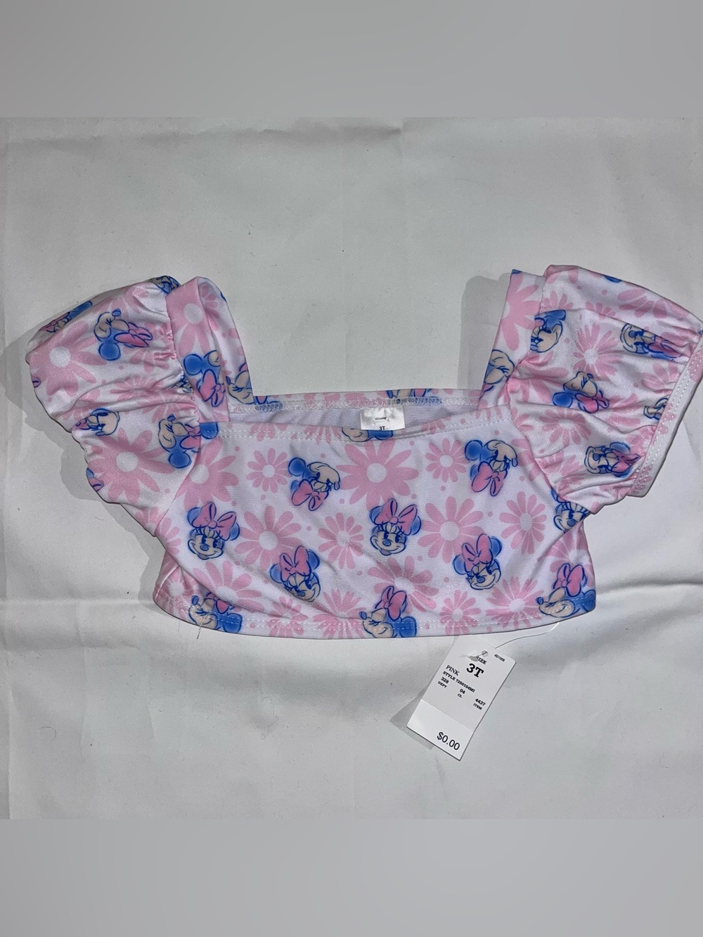 NWT Disney Minnie Mouse Swim Top 3T Pink Daisy